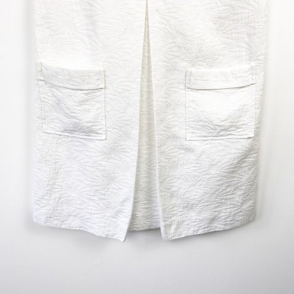 ETCETERA White Pleated Collared Dress Size 6 - Picture 3 of 9